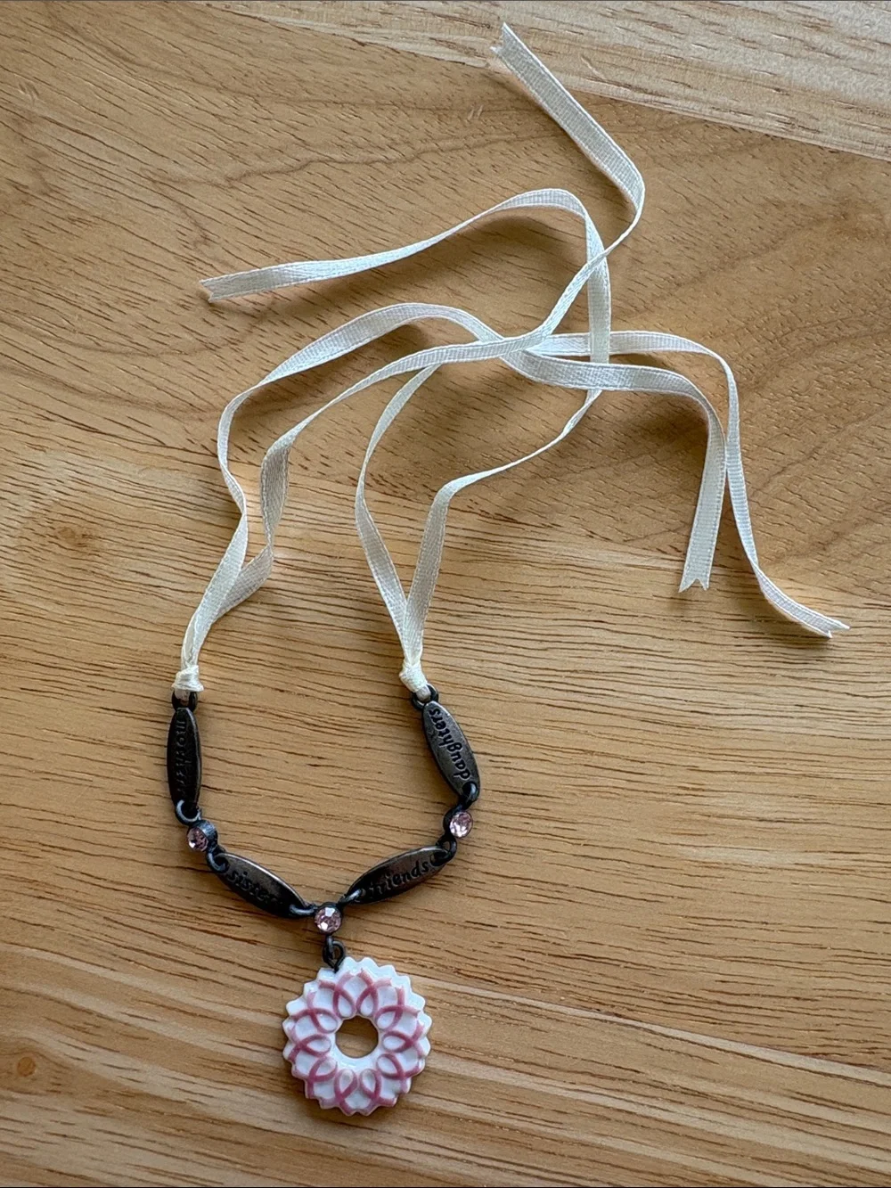 🎀 Longaberger Horizon of Hope Tie-On Ribbon Charm. Breast Cancer Awareness.